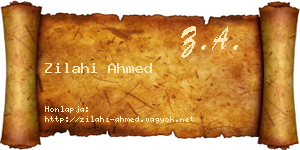Zilahi Ahmed névjegykártya